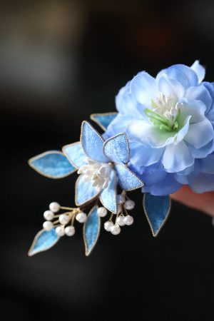 Ancient Style Blue Hairpin Headdress for Women - Fairy Tang Costume Clip Accessory for Qipao and Traditional Looks