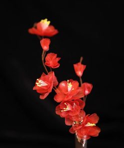 Ancient Style Hanfu Hair Accessories - Winter Red Plum Silk Embossed Flower Clip Hairpin for Tang Ming Bun Decoration