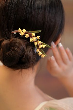 Ancient Style Osmanthus Flower Hairpin - Classical Cheongsam Hair Comb for Bun, Hanfu Hair Accessory, Chinese Style Hair Ornament for Women