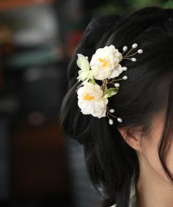 Ancient Style Tang Dynasty Hairpin Clip for Women - High-End Fairy Floral Hanfu Hair Accessory, Elegant Side Decoration
