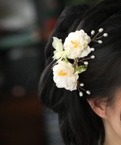 Ancient Style Tang Dynasty Hairpin Clip for Women - High-End Fairy Floral Hanfu Hair Accessory, Elegant Side Decoration