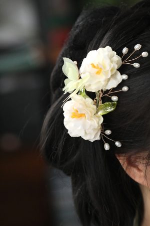 Ancient Style Tang Dynasty Hairpin Clip for Women - High-End Fairy Floral Hanfu Hair Accessory, Elegant Side Decoration