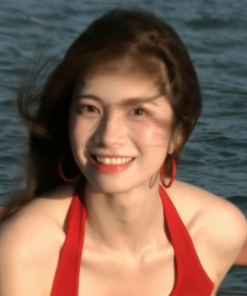 Ankara Red Ear Hoops - Hong Kong Style Minimalist Earrings for Square and Round Faces, Light Luxury High-End Look