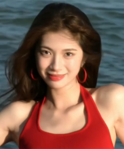 Ankara Red Ear Hoops - Hong Kong Style Minimalist Earrings for Square and Round Faces, Light Luxury High-End Look