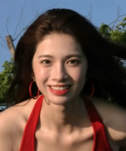 Ankara Red Ear Hoops - Hong Kong Style Minimalist Earrings for Square and Round Faces, Light Luxury High-End Look