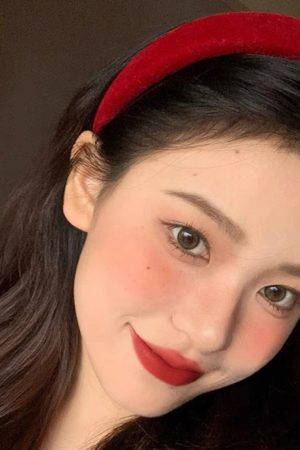 Ankara Red Velvet Headband for Women - Retro Hong Kong Style Hairband, 2025 Autumn/Winter Christmas Hair Accessory with High Crown