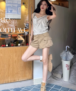 Apricot Loose Design Sleeveless Backless Camisole Top - Sexy Summer Essential, Perfect for 90s and Y2K Fashion Trends