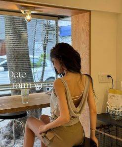 Apricot Loose Design Sleeveless Backless Camisole Top - Sexy Summer Essential, Perfect for 90s and Y2K Fashion Trends