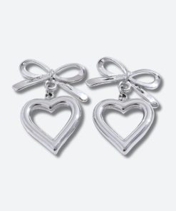 Artistic Fits, Dark Academia Fancy Dress - Bow & Heart Earrings