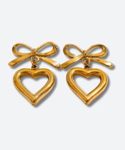 Artistic Fits, Dark Academia Fancy Dress - Bow & Heart Earrings