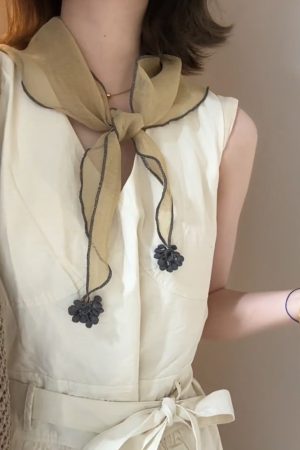 Artistic Ginger Yellow Linen Triangular Scarf - Minimalist Silk Neck Scarf for Summer Sun Protection, Versatile Headscarf