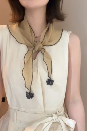 Artistic Ginger Yellow Linen Triangular Scarf - Minimalist Silk Neck Scarf for Summer Sun Protection, Versatile Headscarf