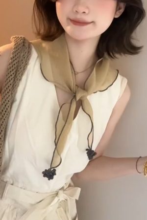 Artistic Ginger Yellow Linen Triangular Scarf - Minimalist Silk Neck Scarf for Summer Sun Protection, Versatile Headscarf
