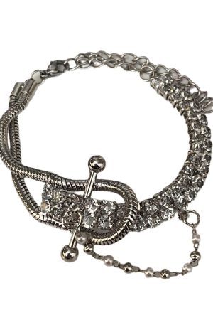 Asymmetrical Cold Shoulder Chain Necklace with Sparkling Diamonds - Light Luxury Sweet Cool Niche Jewelry