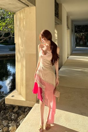 Asymmetrical Fairy Color Matching Skirt - High-End Irregular Mermaid Style for Women - Socialite Fashion Piece