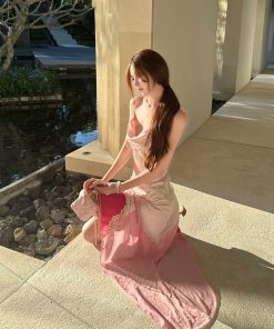 Asymmetrical Fairy Color Matching Skirt - High-End Irregular Mermaid Style for Women - Socialite Fashion Piece