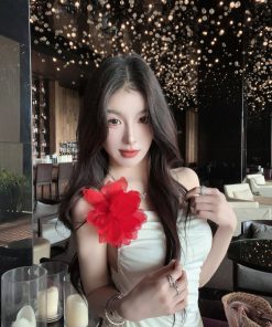 Asymmetrical White Sling Top for Women with Ruffles, Waist-Cinching, and Floral Details - Summer 90s Y2K Style