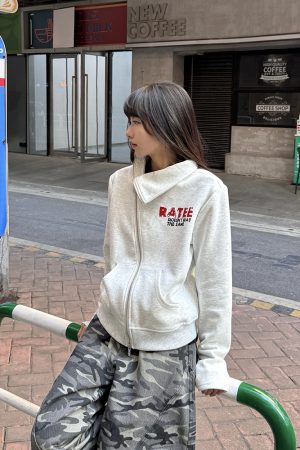 Asymmetrical Zipper Cardigan Hoodie for Women - Chic Spring Autumn Thin Jacket, Short Slim Fit, Niche Style Fashion