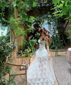 Audrey Tea Party Fake Two-Piece French Lace Camisole Dress - Women's Summer Waist-Defining Slim Long Dress, Vintage Inspired, Elegant Style