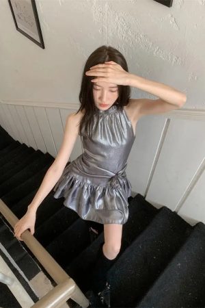 Australian Casual Outfit, Simple Outfit For Work - Metallic Mini Dress