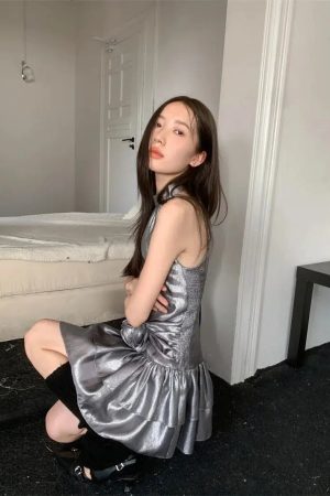 Australian Casual Outfit, Simple Outfit For Work - Metallic Mini Dress