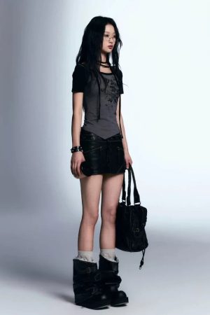 Autumn Fits, Blair Waldorf - Grunge Boat Neck Tee
