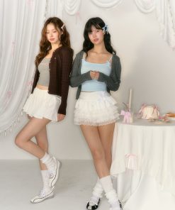 Autumn Knitted Cardigan - Fashionable Gray Sweater Coat with Design Details for Weekend Style