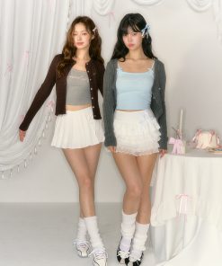 Autumn Knitted Cardigan - Fashionable Gray Sweater Coat with Design Details for Weekend Style