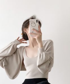 Autumn Knitted Long Sleeve Cardigan & Camisole Two-Piece Set for Women - Cozy Soft Sweater Outfit, Perfect for Layering