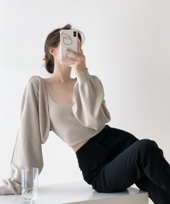 Autumn Knitted Long Sleeve Cardigan & Camisole Two-Piece Set for Women - Cozy Soft Sweater Outfit, Perfect for Layering