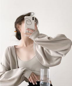 Autumn Knitted Long Sleeve Cardigan & Camisole Two-Piece Set for Women - Cozy Soft Sweater Outfit, Perfect for Layering