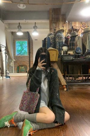 Autumn Pumpkin Korean Style Embroidered Sweater Coat for Women - Loose Soft Crochet Cardigan Top