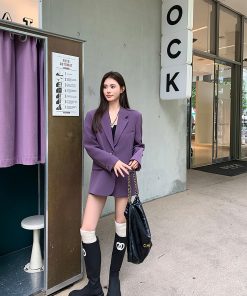 Autumn Vintage Twill Suit Jacket for Women, Casual Blazer, High-End Professional Quality, Stylish Design, Elegant Outerwear