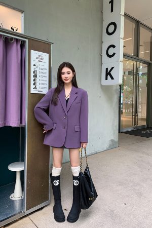 Autumn Vintage Twill Suit Jacket for Women, Casual Blazer, High-End Professional Quality, Stylish Design, Elegant Outerwear