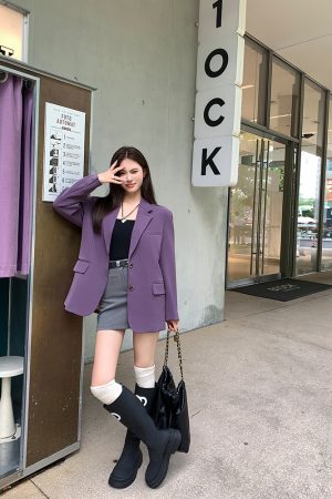 Autumn Vintage Twill Suit Jacket for Women, Casual Blazer, High-End Professional Quality, Stylish Design, Elegant Outerwear