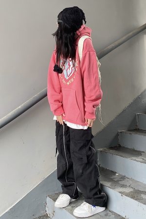 Autumn Winter Hooded Laser Heart Sweatshirt for Couples - Thick Fleece, Loose Fit, Trendy Student Style