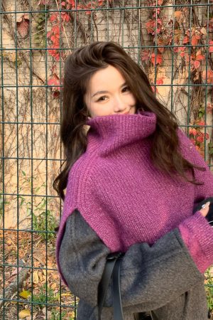Autumn Winter Irregular Knitted Pullover Neck Warmer Vest High-Neck Scarf Stylish Layering Piece for Women