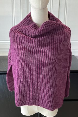 Autumn Winter Irregular Knitted Pullover Neck Warmer Vest High-Neck Scarf Stylish Layering Piece for Women