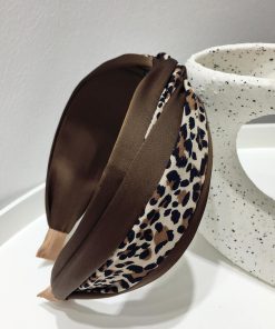 Autumn/Winter 2025 Slimming Leopard Print Patchwork Hairband Clip - Personalized Fashion Knot Wide Edge Accessory