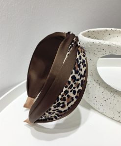 Autumn/Winter 2025 Slimming Leopard Print Patchwork Hairband Clip - Personalized Fashion Knot Wide Edge Accessory