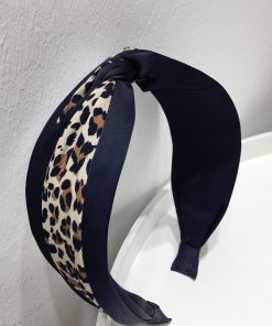 Autumn/Winter 2025 Slimming Leopard Print Patchwork Hairband Clip - Personalized Fashion Knot Wide Edge Accessory
