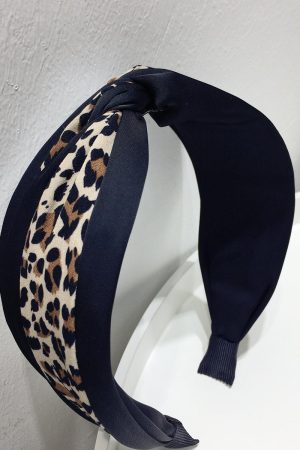 Autumn/Winter 2025 Slimming Leopard Print Patchwork Hairband Clip - Personalized Fashion Knot Wide Edge Accessory