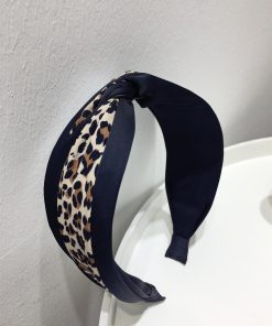 Autumn/Winter 2025 Slimming Leopard Print Patchwork Hairband Clip - Personalized Fashion Knot Wide Edge Accessory