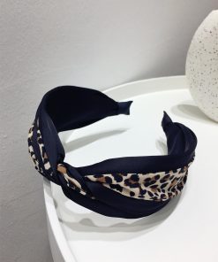 Autumn/Winter 2025 Slimming Leopard Print Patchwork Hairband Clip - Personalized Fashion Knot Wide Edge Accessory