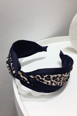 Autumn/Winter 2025 Slimming Leopard Print Patchwork Hairband Clip - Personalized Fashion Knot Wide Edge Accessory