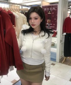 Autumn/Winter Short Hooded Knitted Cardigan Sweater for Women - Cozy Casual Layering Essential