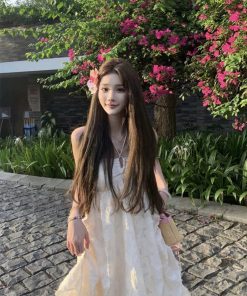 Backless Halter Maxi Dress with Chest Pads - Summer Spaghetti Strap Fairy-Inspired Vacation Style