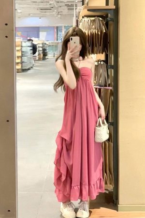 Backless Halter Strap Dress with Fairy Design - Padded Summer Maxi Dress for a Sexy Vacation Look