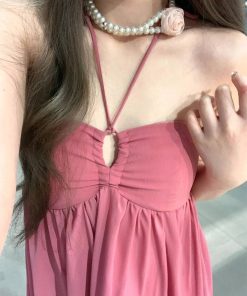 Backless Halter Strap Dress with Fairy Design - Padded Summer Maxi Dress for a Sexy Vacation Look