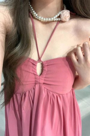 Backless Halter Strap Dress with Fairy Design - Padded Summer Maxi Dress for a Sexy Vacation Look